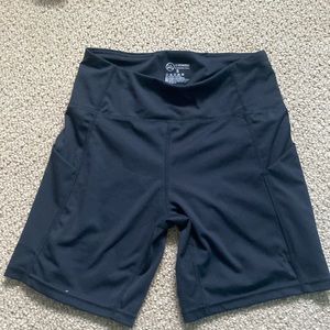 Black long biker shorts